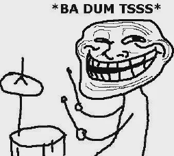 Image of an internet troll banging a
cymbal