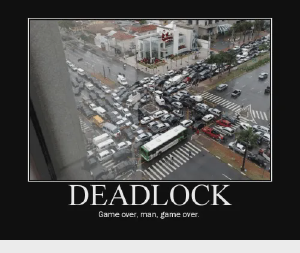 Photo overlooking a four way metropolitan deadlock